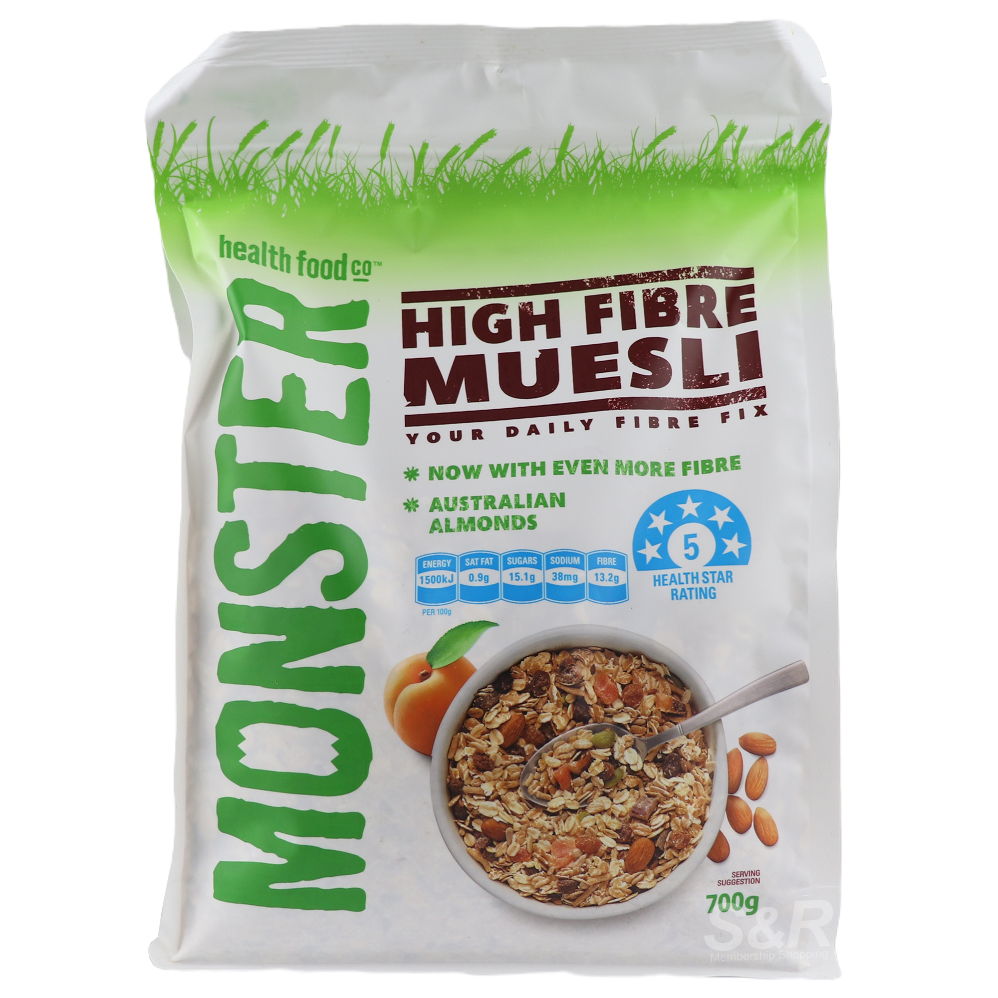 Monster Health Food Co. High Fibre Muesli Cereal 700g Monster Health Food Co. High Fibre Muesli Cereal 700g